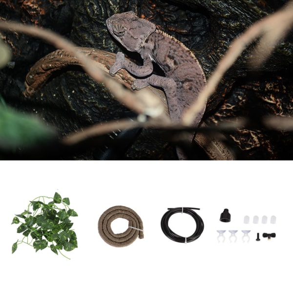 Djungelhabitat Flexibel Simulerad Rotting Atomizer Enhet Set för Reptil Terrarium(typ1)