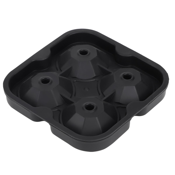 Silicone Ice Cube Tray, 4 Slots DIY Diamond Shaped Ice Cube ,Ice Making Ideal Choice for Summer (Black)