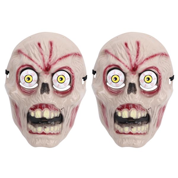 2 st Halloween Skräckfjäder Ögonboll Mask Festival Cosplay Party Kostym Mask Dekoration för Män Kvinnor