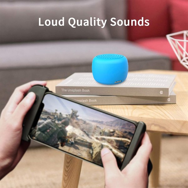 Bärbar mini Bluetooth högtalare, förbättrad bas och högupplöst ljud (svart) Blue