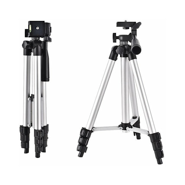360 Graders Rotation Fotostativ, Vikbart Lättviktigt Aluminiumstativ för DSLR, Digitala kameror & Smartphones, Inkluderar Halkskyddande Benkuddar (1 Styck)