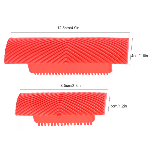 2 stk./sæt Gummi Imitation Trækorn Pensler Malingsværktøjer DIY Vægge Møbler Dekoration