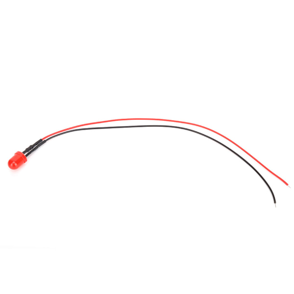 50 stk. 12V 8mm lyse kromatiske LED-pæreperler med 20CM 26AWG ledning til elektrisk ledningsevneRød & Rød