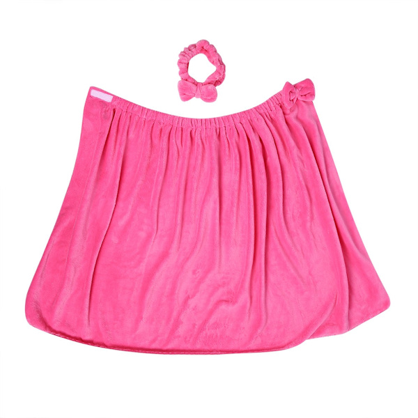 2 stk/sett Myke Badehåndklær for Kvinner, Dusj Hår Tørking Wrap Bad Spa Strand (Rose Rød)