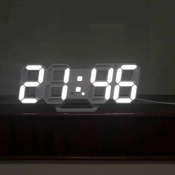 Digital väckarklocka 3D dimbar snooze modern tyst väckarklocka