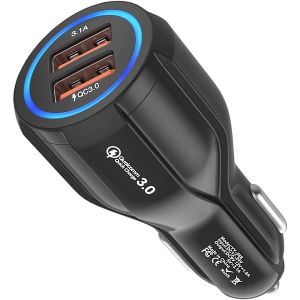 Kompakt Snabbladdare för Bil, Multiportadapter Säkerställer Säker och Pålitlig Strömförsörjning På Språng För Alla Dina Enheter
