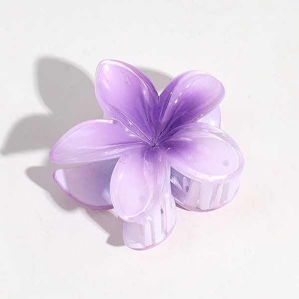 Retro gradient blomsterhårspenner, fasjonable blomster søt lilla