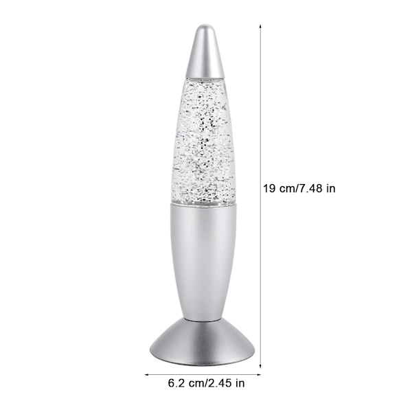 3-färgad LED-glitterljusraket USB RGB-lampa nattljusdekor