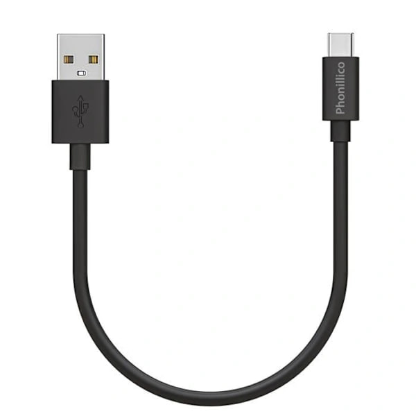Kabel 20cm USB-C Sort til OnePlus 10 Pro / OnePlus 9 / OnePlus 9 Pro / OnePlus 8 / OnePlus 8T / OnePlus 7T Sort
