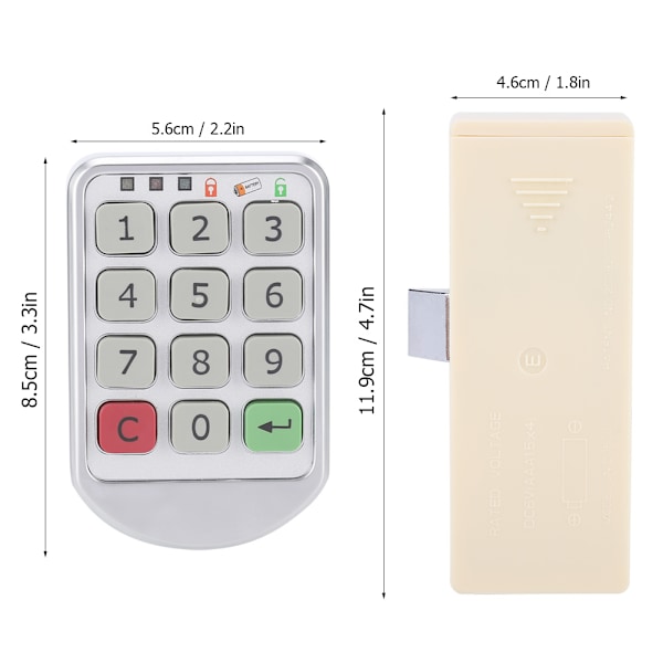 Elektronisk Intelligent Adgangskode Låseskab Dør Nummer Kode Lås (ZD018 Zink Legering)