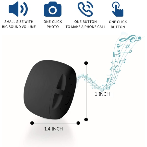 Bärbar mini Bluetooth högtalare, förbättrad bas och högupplöst ljud (svart) Black