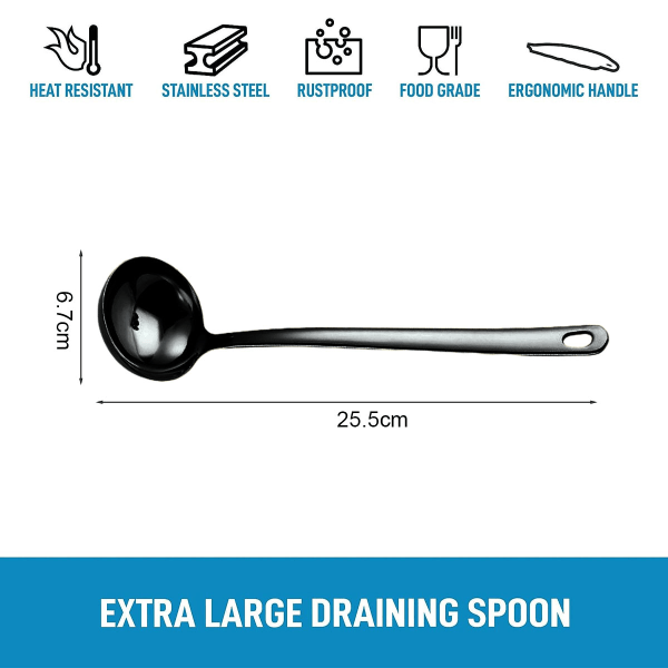 1pcs Soup Ladle,[Rustproof,Heat Resistance,Integral Forming]304 Stainless Steel Soup Spoon(silvery,Titanium Gold,black)