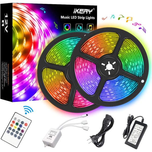 LED Strip Lights Sync to Music RGB Light Strip 32.8ft IP65 Waterproof LED Light Strip Kit 300LEDs SMD 5050 Tape Lights Color Changing Light