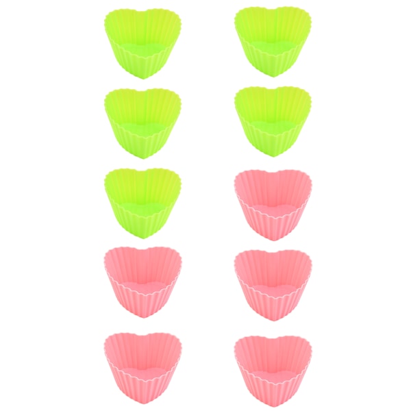 10 cupcakes i silikon Återanvändbara muffinsfodral, verktyg för köksbakning.
