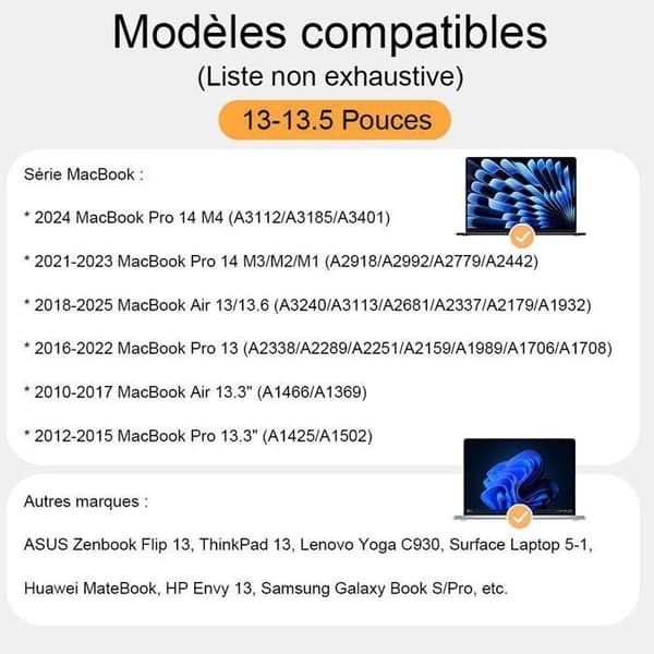 Bærbar Taske 13 Tommer Beskyttelse til MacBook Neo Air Pro 13'' M3 M4 M5 med Lille Lomme - Sort Sort