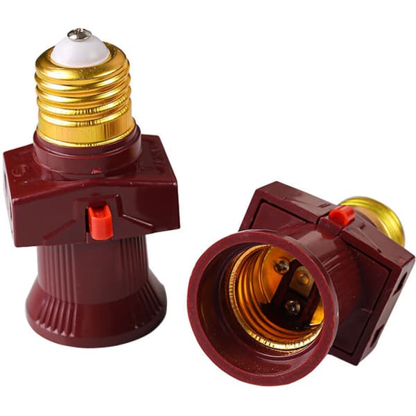 Set med 2 E27 skruvbaser med 6A strömbrytare - 250V spänning - Bakelitmaterial - Stöt- och temperaturbeständig