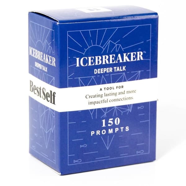 150 kort Icebreaker Deeper Talk Deck av Bestself Samtale Fest Brett Kortspill Full Engelsk Blå
