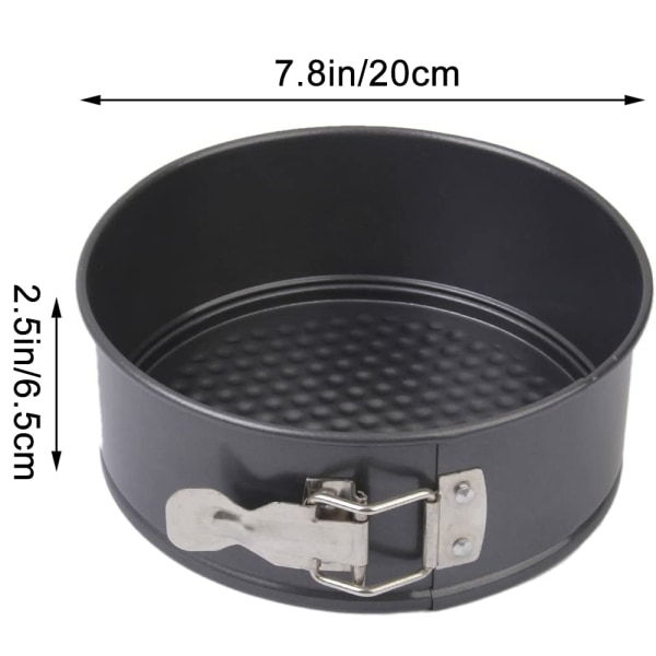 Non-stick Springform Pan, lekkasjesikker kakeform med flat bunn, for 1/2 oppskriftsporsjon, rund bakeform, lekkasjesikker, non-stick belagt -