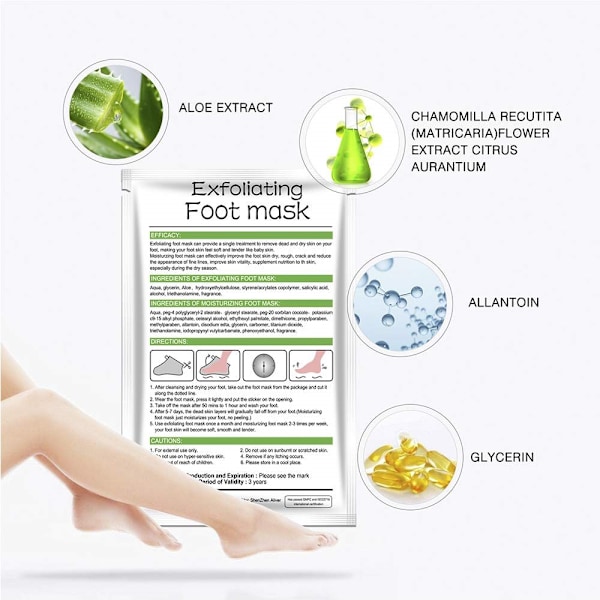 Revitaliserande Fotpeelingmask, Dermatologiskt Säkerställd för Mjuka Fötter, Enkel Applicering för Hemmaspa-lyx, Perfekt för Honom & Henne (3 Par)