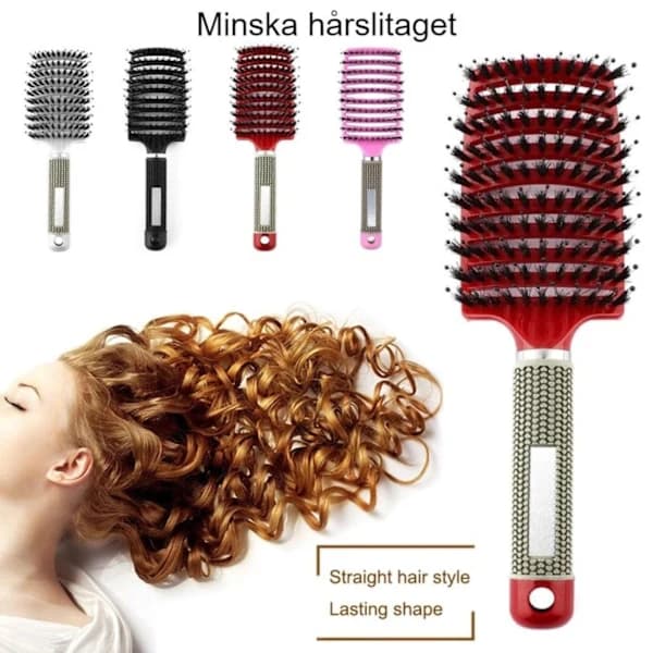 Ergonomisk filtrefrit hårbørste sort