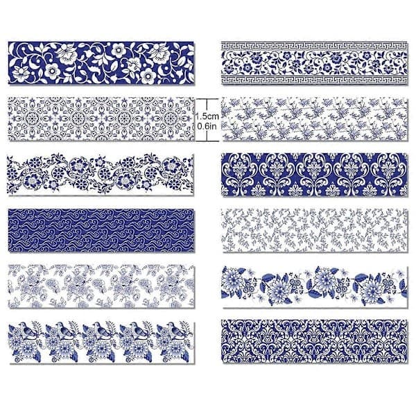 12 rullar sjöjungfru washi-tejp, klippboksmaterial, maskeringstejp