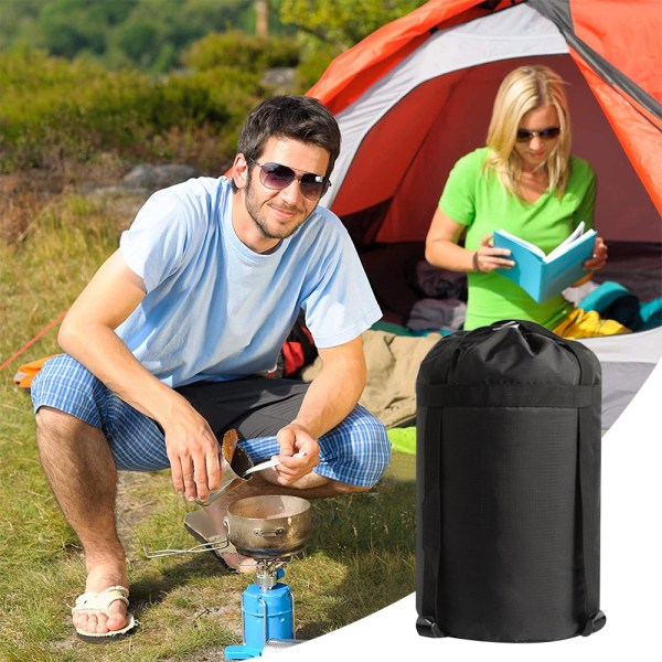 Vattentät väska - Kompressionsväska för strand, fiske, simning, camping sovsäck (svart, S)
