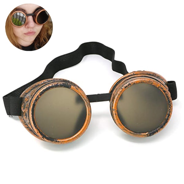 Nya Sälj Vintage Steampunk Glasögon Cosplay Punk Gotisk