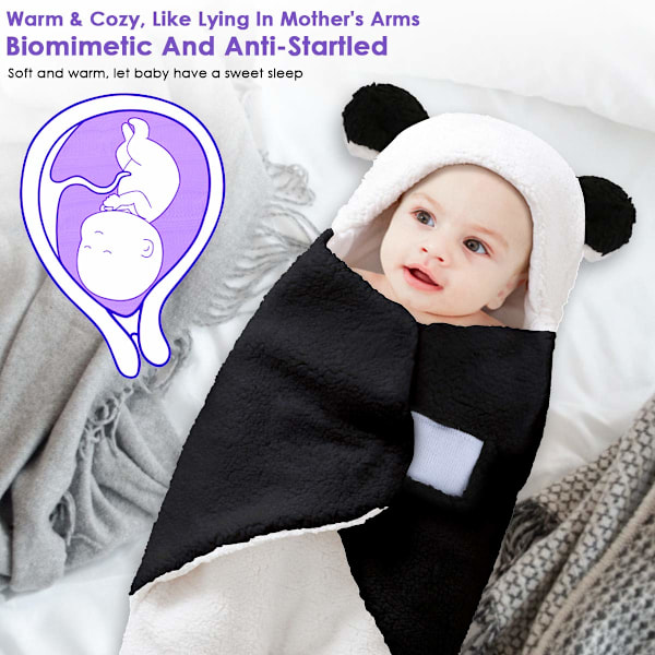 Babyhuva svepfilt fleece svep sovsäck