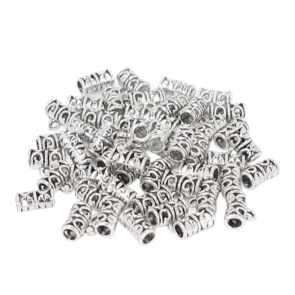 50 st Viking Skäggpärlor Legering Skäggrör Pärlor för Hår Fläta Armband Hänge Halsband Silver