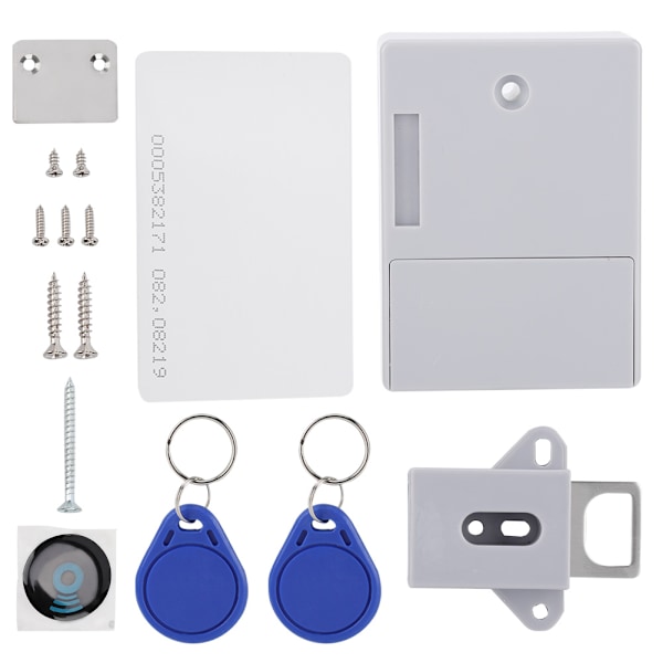 Intelligent Cabinet Drawer Sensor Card Lock Home Office (1 Square Card + 2 Blue Button Card)