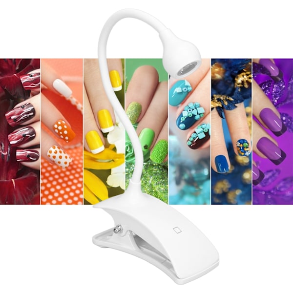 LED UV Nagelljus Clip Professionell Laddningsbar Flexibel Gel Polish Härdningsclip Nageltorkare för Kvinnor