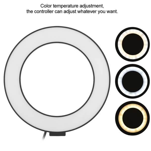 LED-ringlys, fylllyslampe, fotografisk utstyr for telefon, direktesending, selfie, 16 cm
