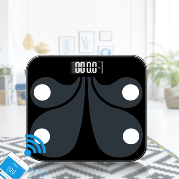 Bad Smart Elektrisk Bluetooth Vekt Skala Digital LCD Display Kropp Helse Monitor på Telefon App