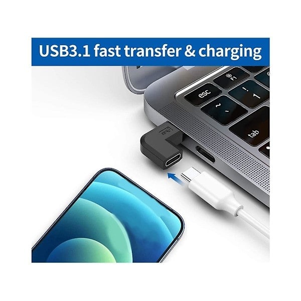 2-pak USB 3.1 Type C han til hun stik, USB-C adapter til smartphone, bærbar computer