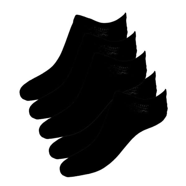 Ankelstrumpor Bomull - Svart - 5-pack - Storlek 37-40 Vit