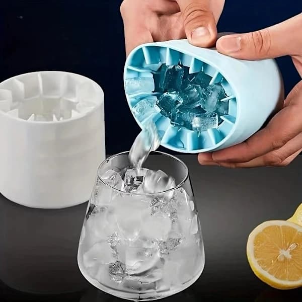 Isbitsform Rund Ishink Koppform Kylskåpsfrys Ismaskin Kreativ Design Isbitsform för Fest Barutrustning Blå 60 kuber