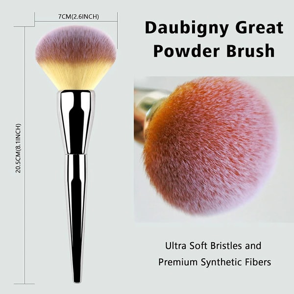 Foundation Brush, Stor Pudderbørste Flat Arched Premium Holdbar Sminkebørste-