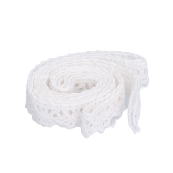Spetsband bomullstråd 20 yards vita dekorativa tillbehör för DIY-kläder Presentdekoration