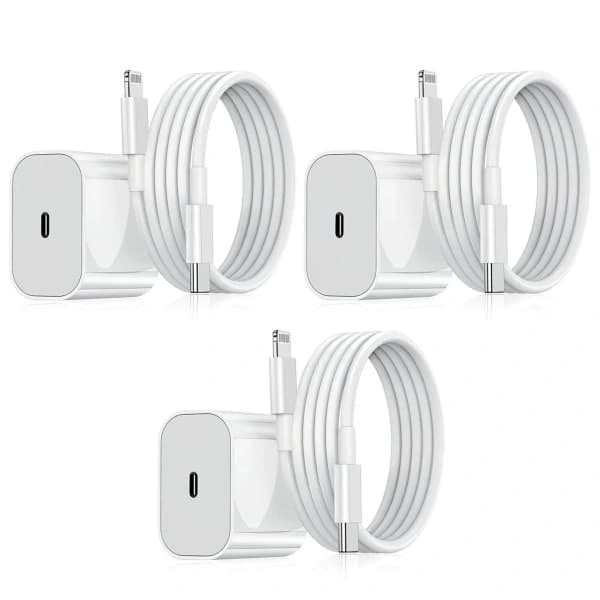 Het 3-pack - Snabbladdare - Adapter + Kabel 20W Vit - EU-kontakt - iPhone Kompatibel med 3-pack 3-pack 3-pack iPhone