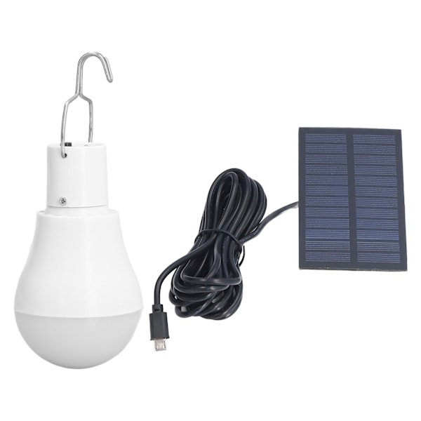 Solcellelyspære Energisparende Hvit Lys USB Solcelle LED Pære Lys for Utendørs Camping Nødsituasjon med Krok