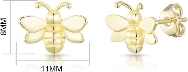 forgyldte humlebi øreringe
