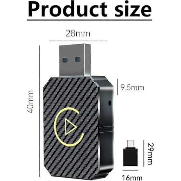 2 i 1 Trådlös CarPlay-adapter Android Auto Trådlös adapter Smart Mini Box USB-adapter Plug and Play WiFi Snabbanslutning Modell 2