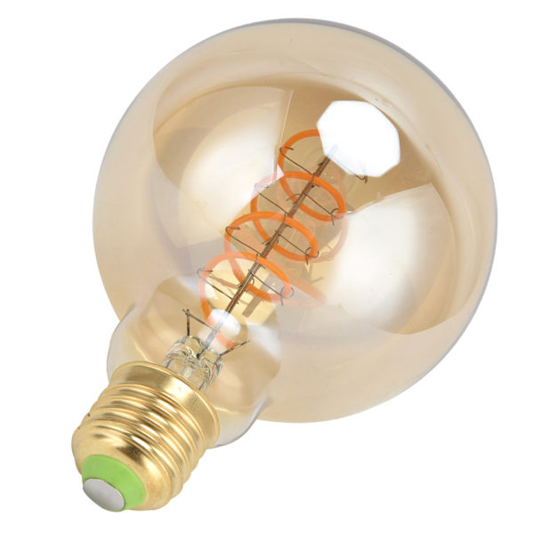 Glødelampe LED Dæmpbar Fleksibel Glødetråd Enkelt Spiral Retro E27 4W Varm Hvid Glødelampe 110V Guld