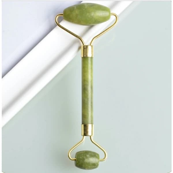 Jade Roller Ansiktsmassagerulle Ansiktsrulle Gua Sha-JULGRÖN