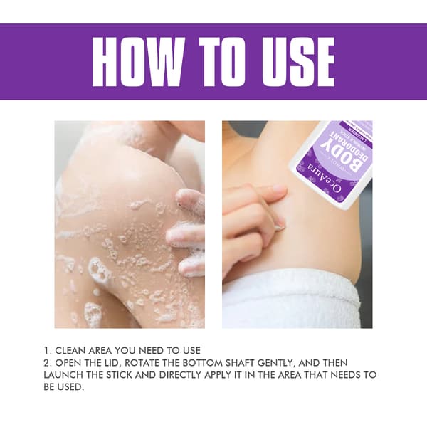 Lavendel kropsdeodorantstift: frisk duft, antiperspirant, deodorant, fjerner lugt under armene.