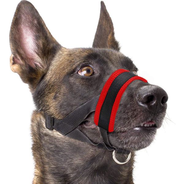 Hunde snude nylon blød polstring, justerbar løkke, sort