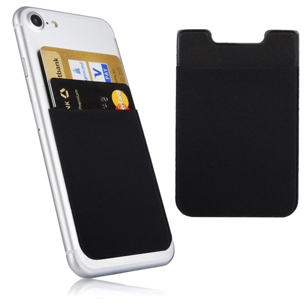 Leather Card Holder for Back of Phone, Cell Phone Credit Card Sleeves Stick on Pocket Wallet for Android and All Smartphones