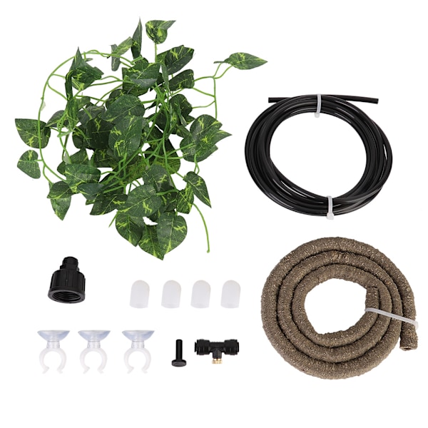 Jungle Habitat Fleksibel Simuleret Rattan Plante Atomiseringsenhed Sæt til Reptil Terrarium (type1)
