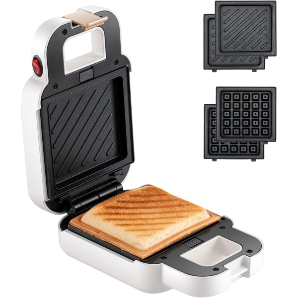 Mini rostad smörgåsmaskin Non-Stick och lätt att rengöra kokplattor (röd) White