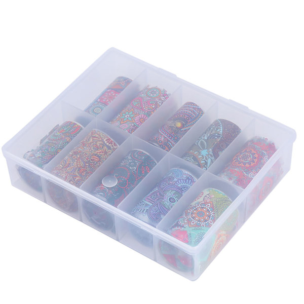 10 Rullar   Ask Nagelkonst Överföringsdekaler MiX Färg Folie Stjärnhimmel Glitter Nagelomslag TZ01